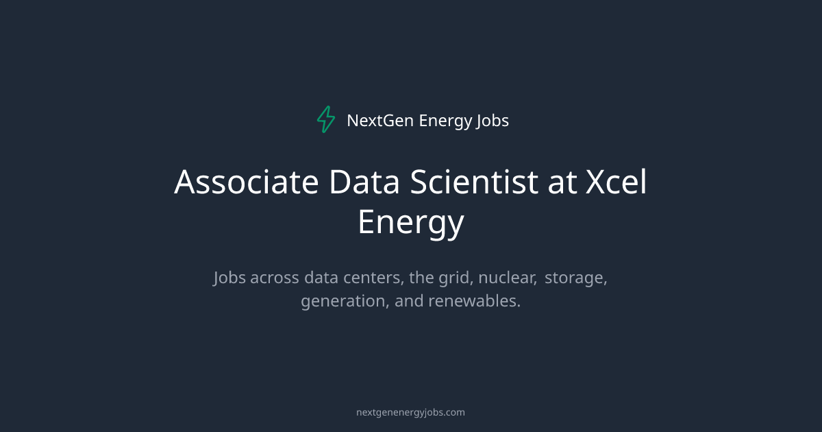 Associate Data Scientist at Xcel Energy