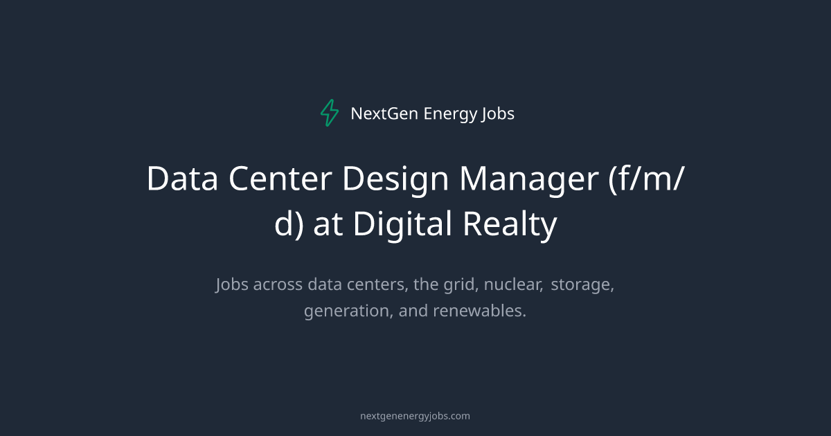 Data Center Design Manager (f/m/d) at Digital Realty