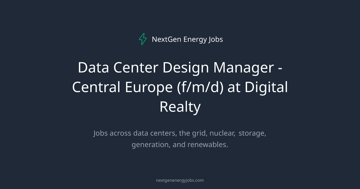 Data Center Design Manager at Digital Realty