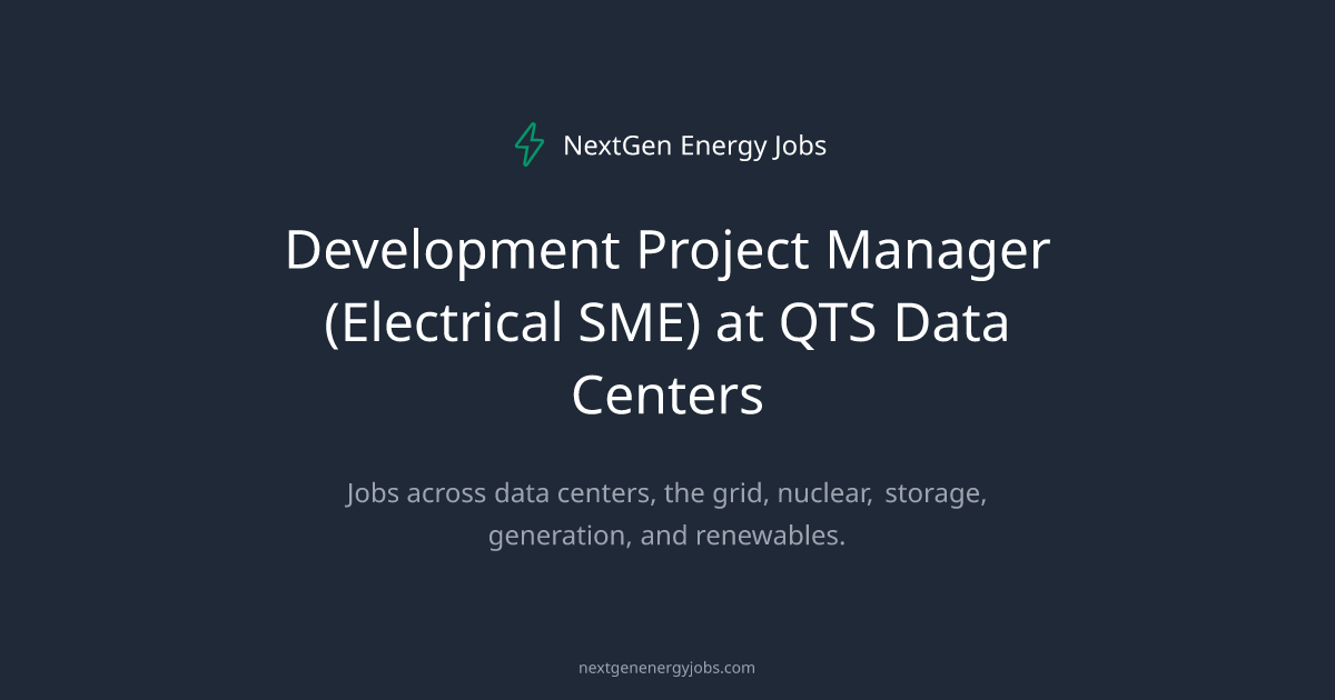 Development Project Manager at QTS Data Centers