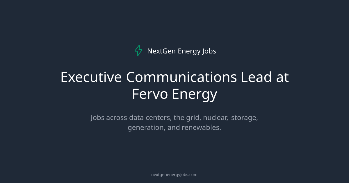 Executive Communications Lead at Fervo Energy