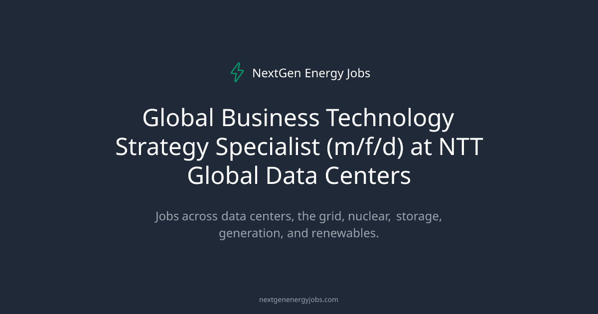 Global Business Technology Strategy Specialist (m/f/d) at NTT Global ...
