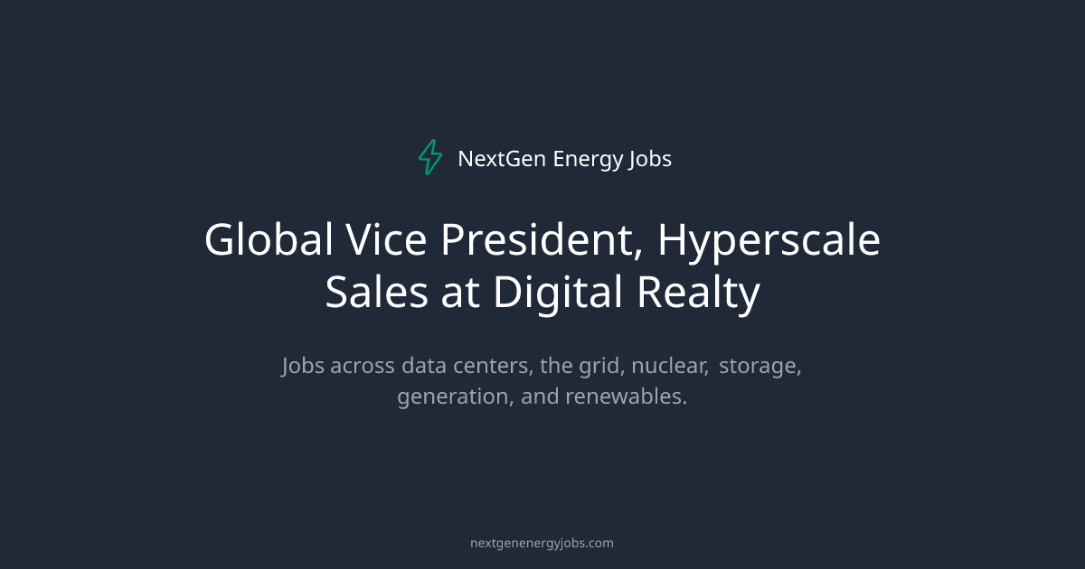 Global Vice President, Hyperscale Sales at Digital Realty
