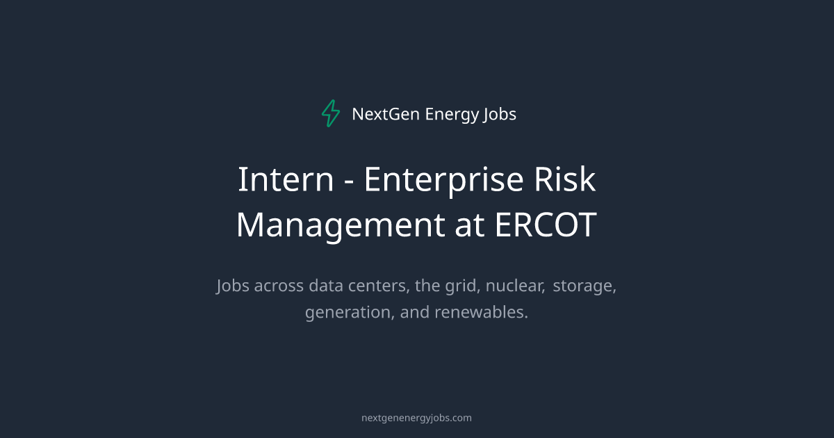 Intern - Enterprise Risk Management at ERCOT