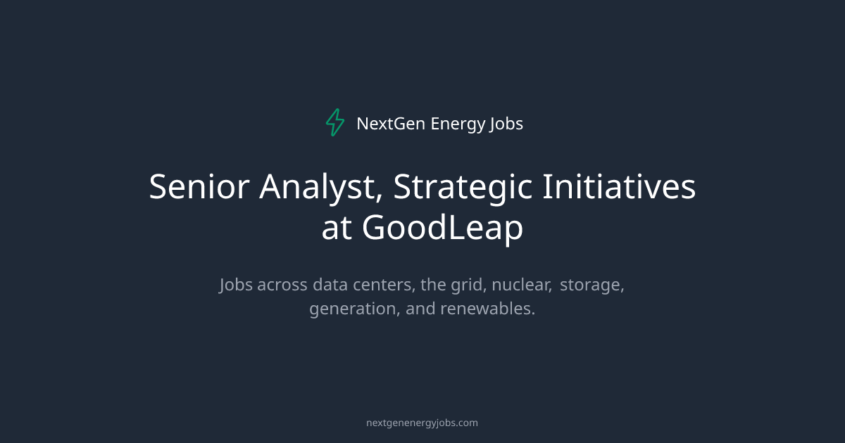 Senior Analyst, Strategic Initiatives at GoodLeap