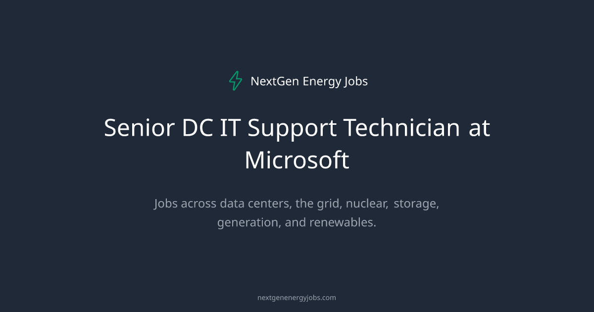 Senior DC IT Support Technician at Microsoft