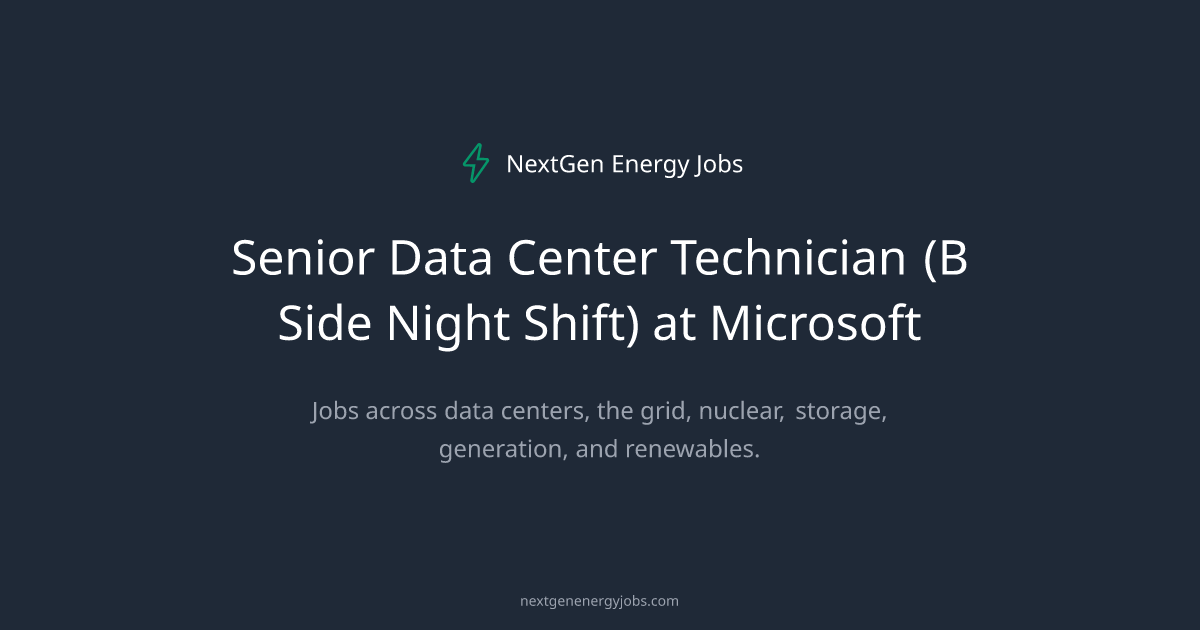 Senior Data Center Technician at Microsoft