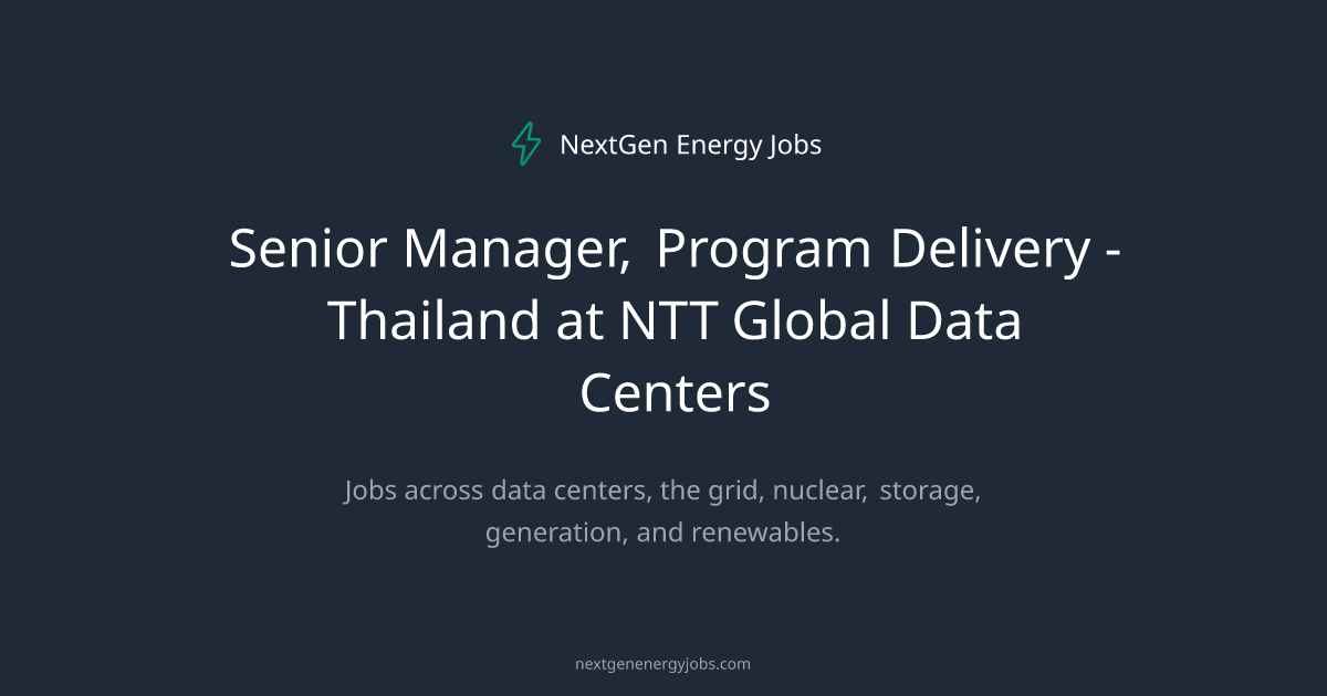 Senior Manager at NTT Global Data Centers