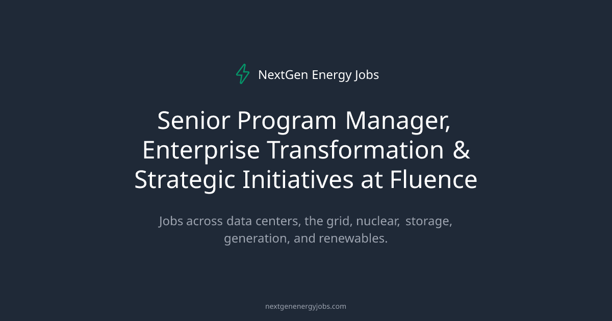 Senior Program Manager, Enterprise Transformation & Strategic ...
