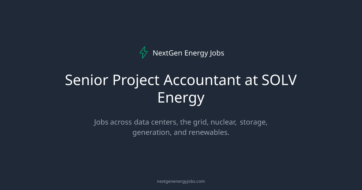 Senior Project Accountant at SOLV Energy