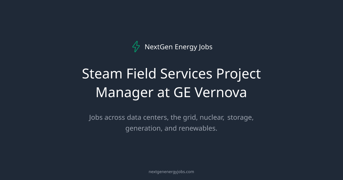 Steam Field Services Project Manager at GE Vernova
