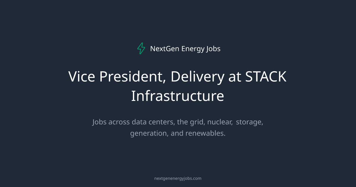 Vice President, Delivery at STACK Infrastructure